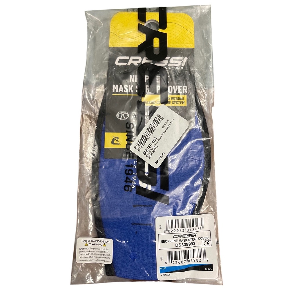Cressi Neoprene Mask Strap Cover Blue Black Scuba Snorkel DS339992 NEW